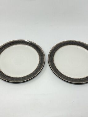2 Denby Praline (retired) Stoneware Side Luncheon salad plates